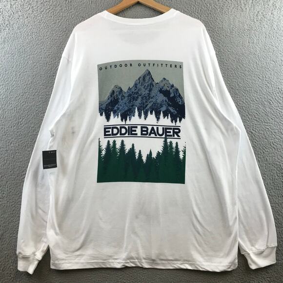 New Eddie Bauer White Mountain Long Sleeve Crew Neck T-Shirt Men’s Size 2XL - Picture 1 of 11